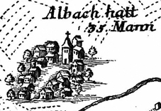 Darstellung von Albach auf dem Kupferstich.