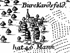 Darstellung von Burkhardsfelden auf dem Kupferstich.